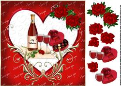 8x8 Red Wine and Roses for My Valentine