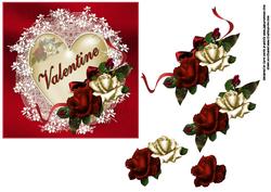 Fancy Lace Frame with Beautiful Roses Valentine