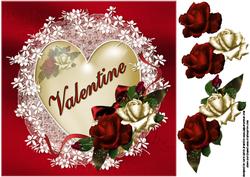 8x8 Fancy Lace Frame with Beautiful Roses Valentine