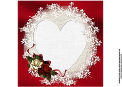 8x8 Fancy Lace Frame with Beautiful Roses Valentine Insert
