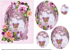 Pink Fairy in Apple Blossom Wood Pyramid