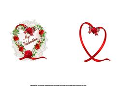 My Valentine Ribbon Heart with Roses Pyramid Insert