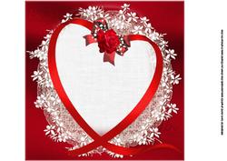 8x8 My Valentine Ribbon Heart and Roses Insert Plate