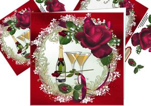 8x8 Champagne and Roses Mini Kit