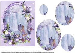 Flowers and Butterflies by the Waterfall Pyramid