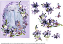 Flowers and Butterflies by the Waterfall