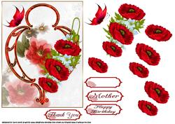 Poppies in Art Deco Frame