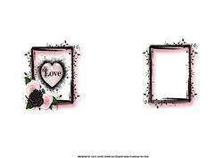 Pink and Black Roses and Heart Insert