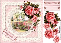 8x8 Rose Cottage Roses and Lace