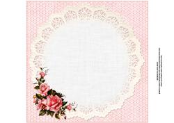 8x8 Rose Cottage Roses and Lace Insert Plate