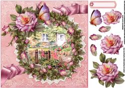 8x8 Rose Cottage in Rose Frame
