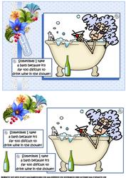 Stella Likes Wine with Her Bath Quick Card