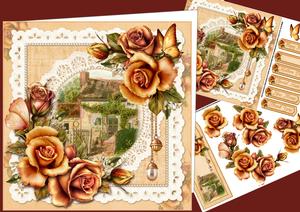 8x8 Autumn Roses at the Rustic Cottage Mini Kit