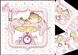 8x8 Cute New Baby Girl Weighs in Mini Kit
