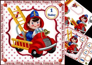 8x8 Lil Fireman Birthday Boy Mini Kit