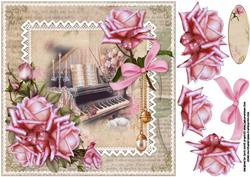8x8 Shabby Chic Music and Roses