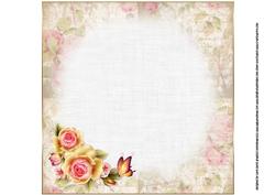 8x8 Roses Butterflies and Music Shabby Chic Mini Kit Insert