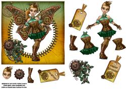 Ickle Steampunk Fairy Green