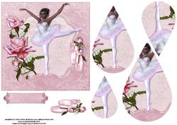 The Ballet Dancer with Roses Teardrop Pyramid