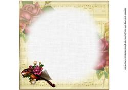 8x8 Violin with Roses Mini Kit Insert Plate