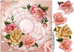 8x8 Edwardian Roses on Ruffle Mat