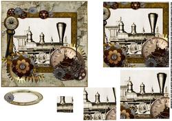 Vintage Steampunk Steam Train Pyramid