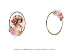 Vintage Lady with Lotus Blossom Insert