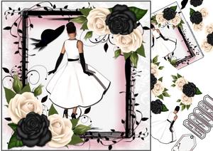 8x8 Black and White Fashionista with Roses Mini Kit