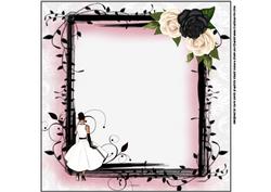 8x8 Black and White Fashionista with Roses Mini Kit Insert