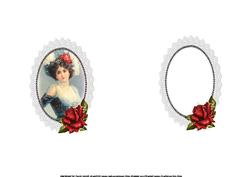 Cameo Vintage Lady with Red Roses Insert