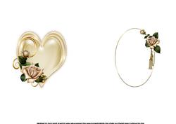 Golden Wedding Heart and Roses Pyramid Insert