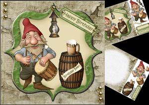8x8 Birthday Beer Drummer Gnome Mini Kit