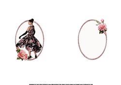 Lady of Fashion with Roses Insert
