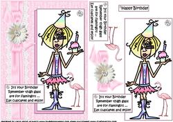 J.j and the Flamingo Quick Card