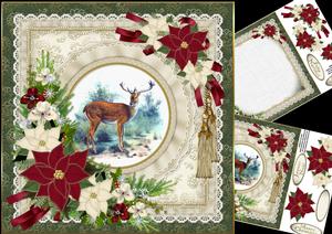 8x8 Vintage Christmas Deer Mini Kit