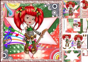 8x8 Rock Star Girl Birthday Mini Kit