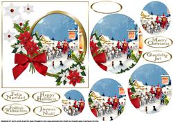 Vintage Christmas Scottie Dog and the Stagecoach Pyramid