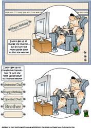 Dad Loves the Remote Control Quick Card