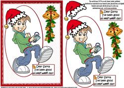 Teen Boy Writes to Santa Quick Card