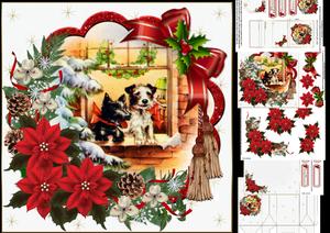 8x8 Vintage Christmas Scottie Dog Mini Kit