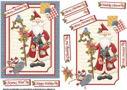 Quilters Patchwork Santa Quick Card