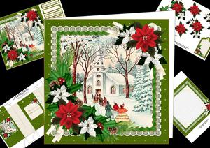 8x8 Vintage Christmas Morning Service Mini Kit Green