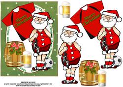 Santa Loves Football and a Pint