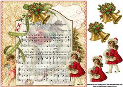 8x8 We Wish You a Merry Christmas Very Vintage