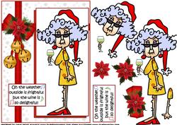 Stella Singing with Her Christmas Wine