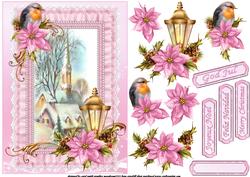 Christmas Church Scene Pink