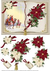 Open Book Christmas Topper Three Wise Men Cream