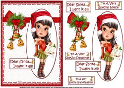 Teen Diva Wants It All for Christmas Quick Card