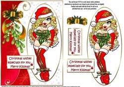 Xmas Hottie Merry Kissmas Quick Card