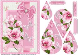 Flowers Bows and Butterflies Teardrop Pyramid